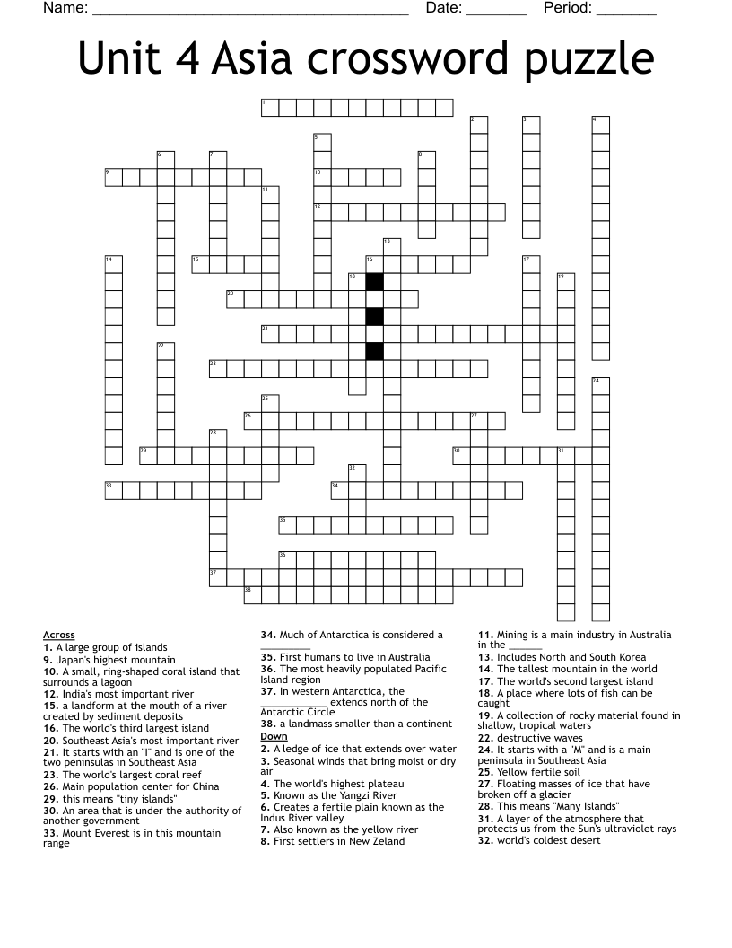 Asian Plains Crossword: Fun Puzzle for Everyone