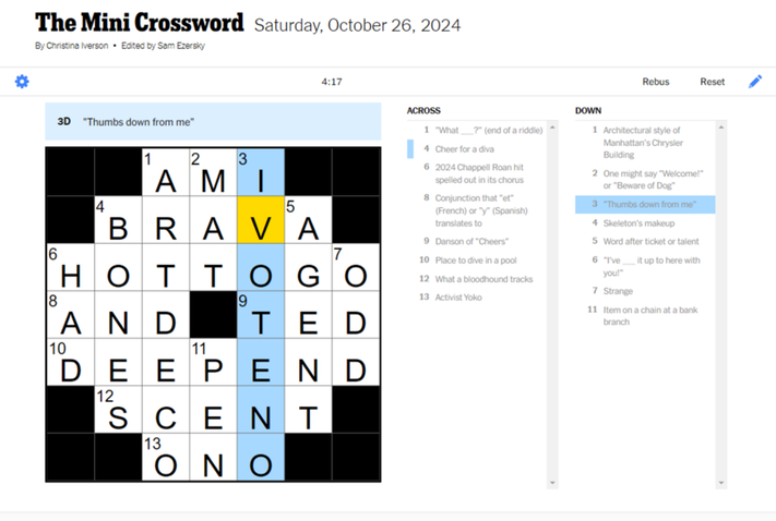 Chase Away Sadness: Play the in need of some cheering up nyt mini Today