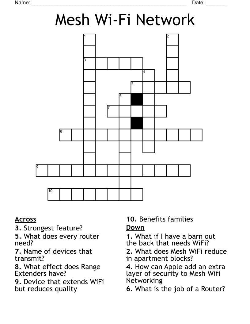 Printable Mesh Crossword? Get Free puzzles of any levels.